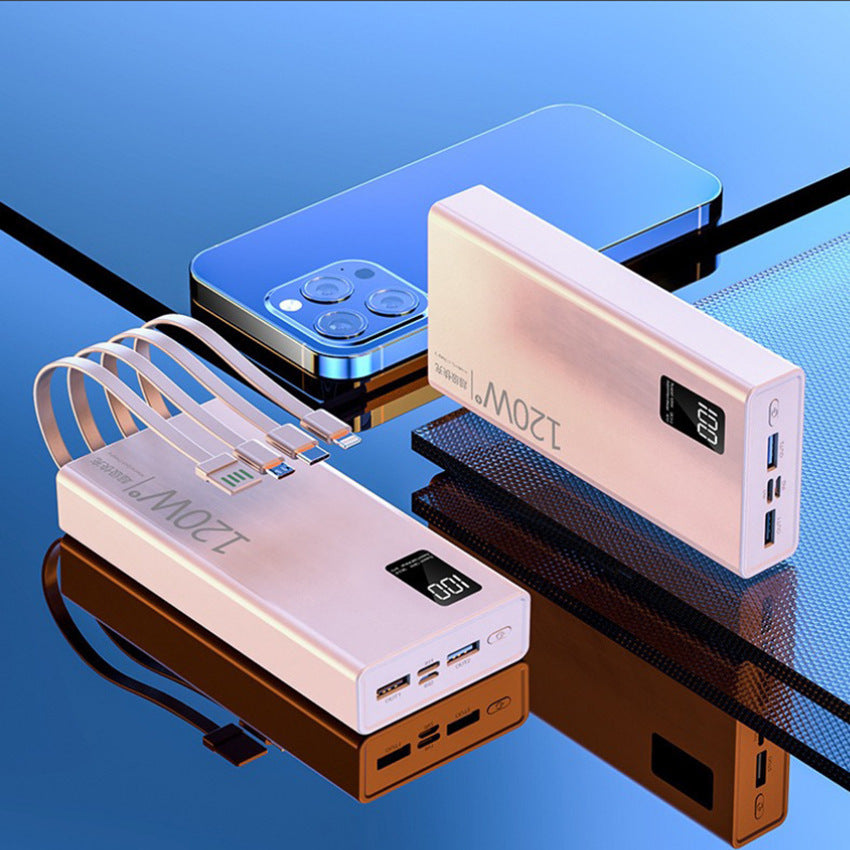 Hochleistungs-Powerbank mit integrierten Schnellladeanschlüssen und LCD-Anzeige Brehn