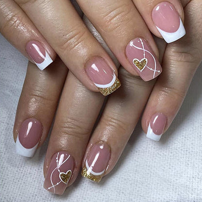 Elegante Herz-Akzent Nagelkunst Verlängerungen Brehn