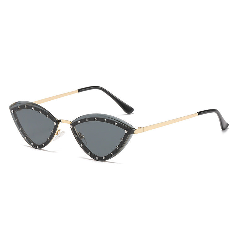 Damen Cat-Eye Sonnenbrille mit funkelnden Kristallakzenten Brehn
