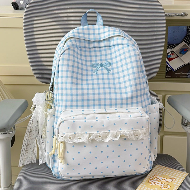 Verspielter Gingham- und Pünktchen-Rucksack Brehn
