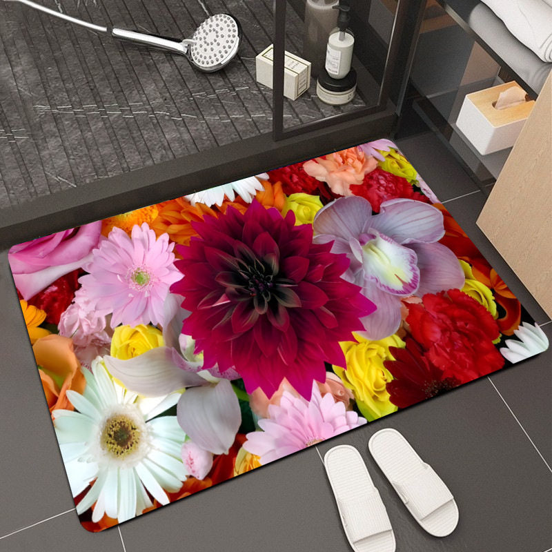 Floral Design Memory Foam Badteppich Brehn