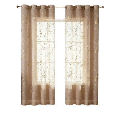Durchsichtiger floral bestickter Fenstervorhang