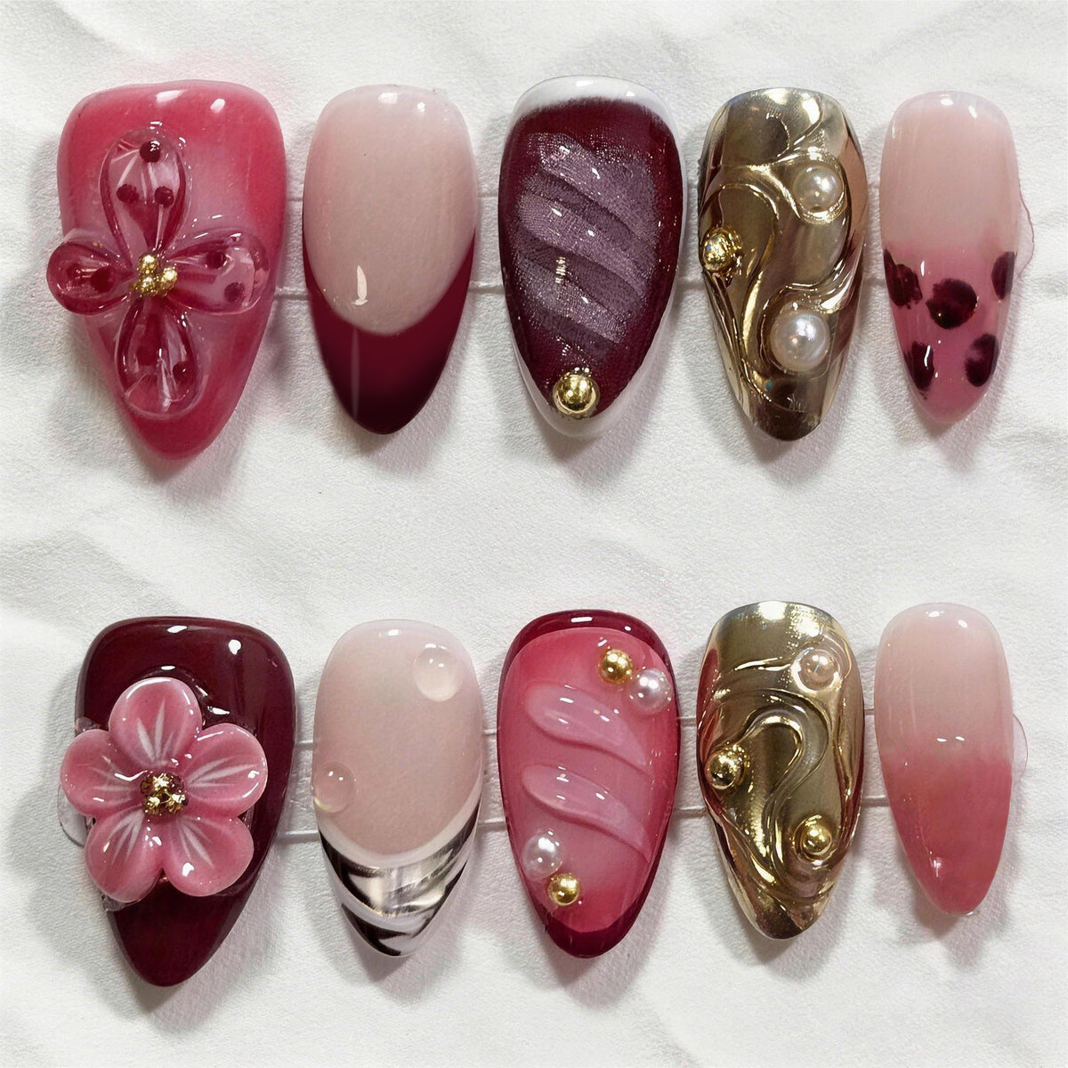 Dekoratives florales Press-On Nagelkunst Set Brehn 1790636707