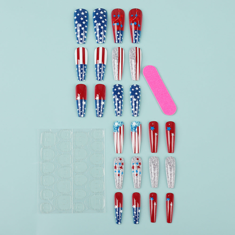 Kreative Nagelkunst mit patriotischem Design Brehn
