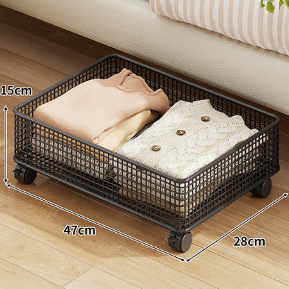 Niedrigprofilierende rollende Metalllagerbox für das Unterbett mit verriegelbaren Rollen