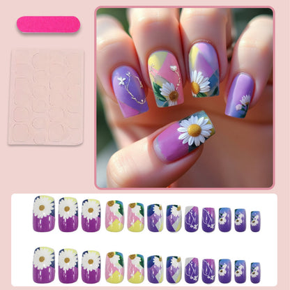 Kunstnagelset mit bunten floralen Designs Brehn