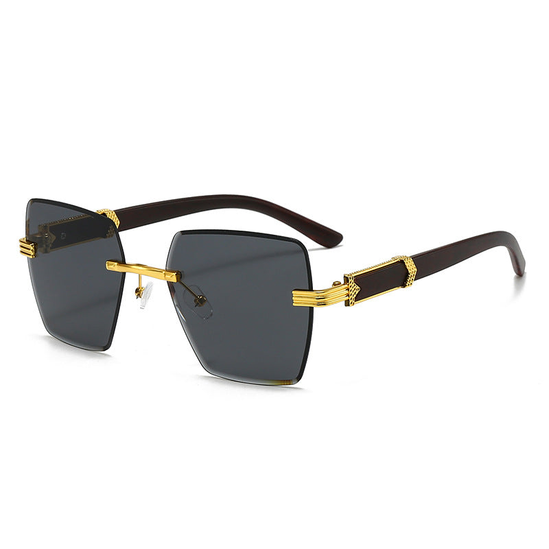 Damen extravagante quadratische Sonnenbrille mit goldenen Akzenten Brehn