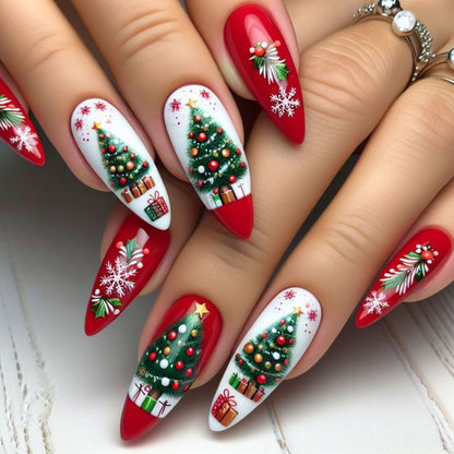 Festliche weihnachtliche Nagelkunstverlängerungen Brehn