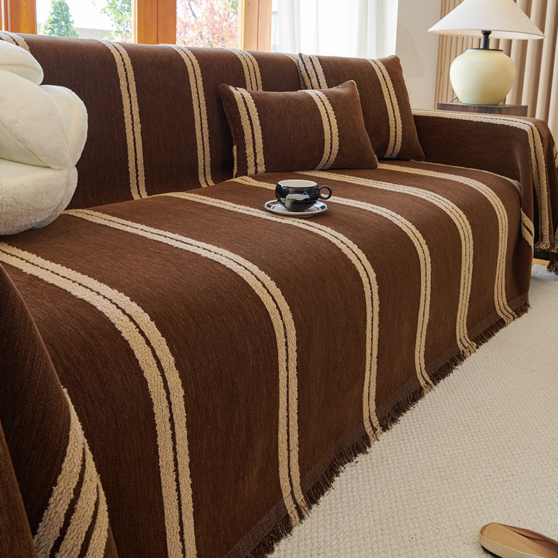 Elegante gestreifte Sofa-Wurfdecke
