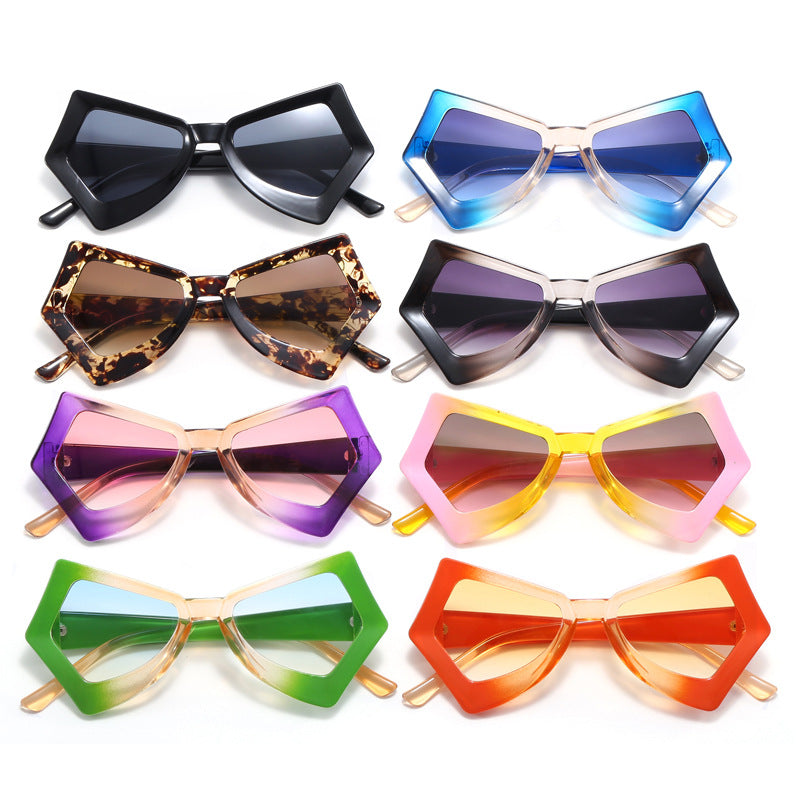 Damen polygonale Sonnenbrille im extravaganten Design Brehn
