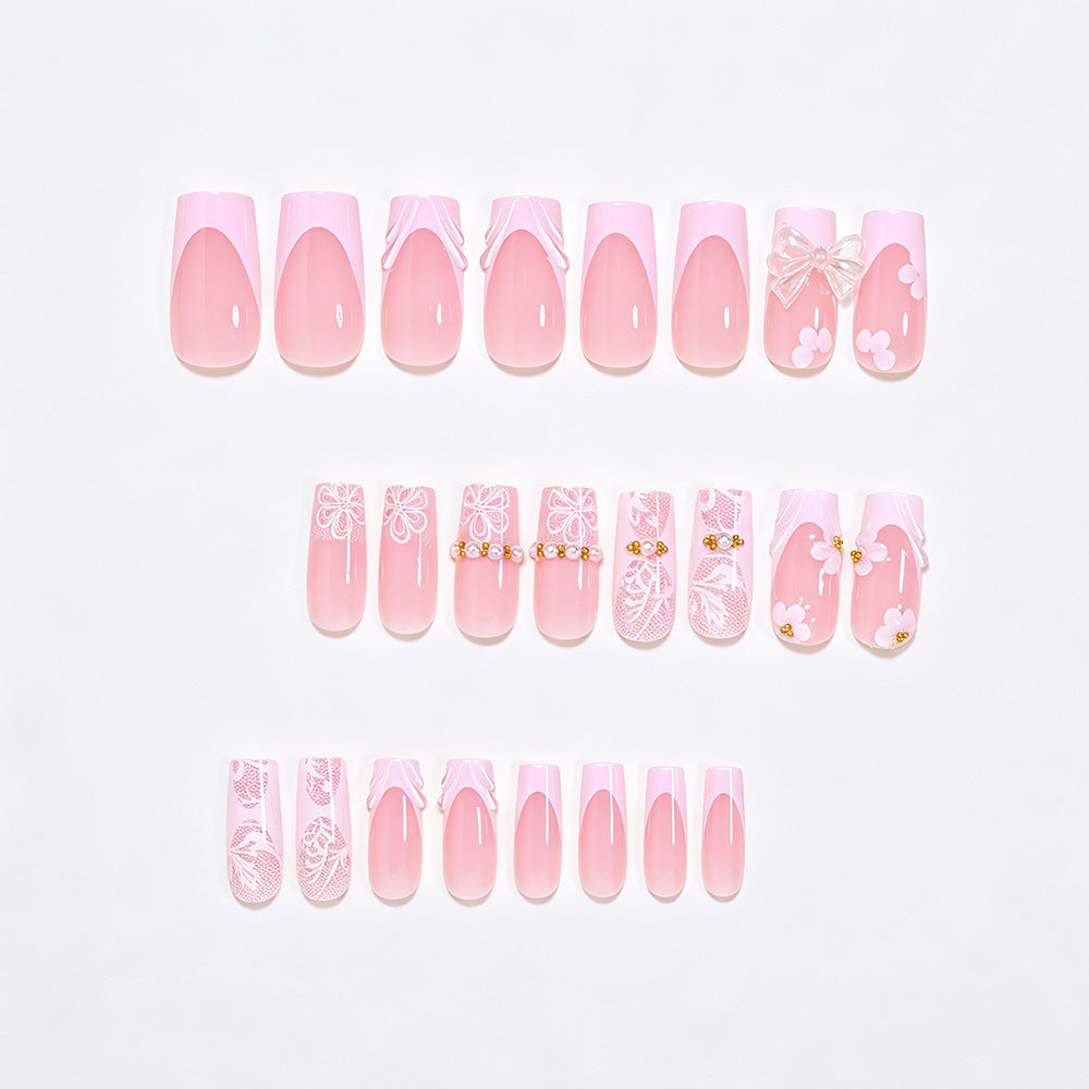Elegante Floral Press-On Nail Art Tipps Brehn