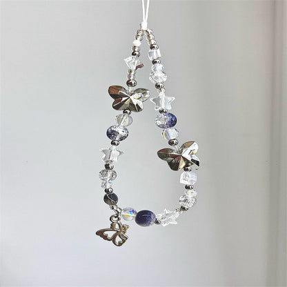 Damen Dekorativer Schmetterlingsperlen Charms Lanyard Brehn