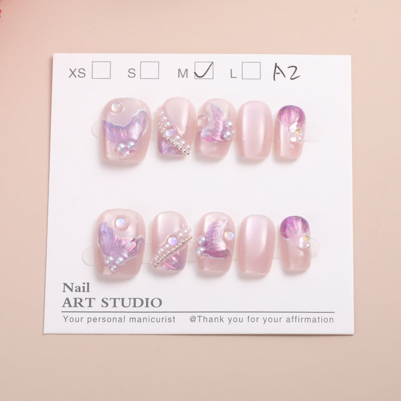 Künstlerisches Press-On Nail Set Brehn