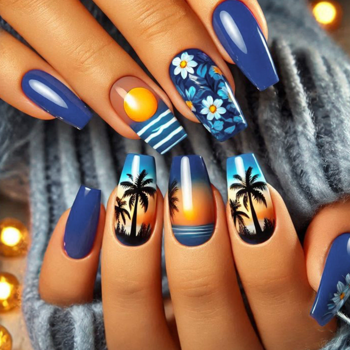 Tropischer Sonnenuntergang Nagelkunst Brehn