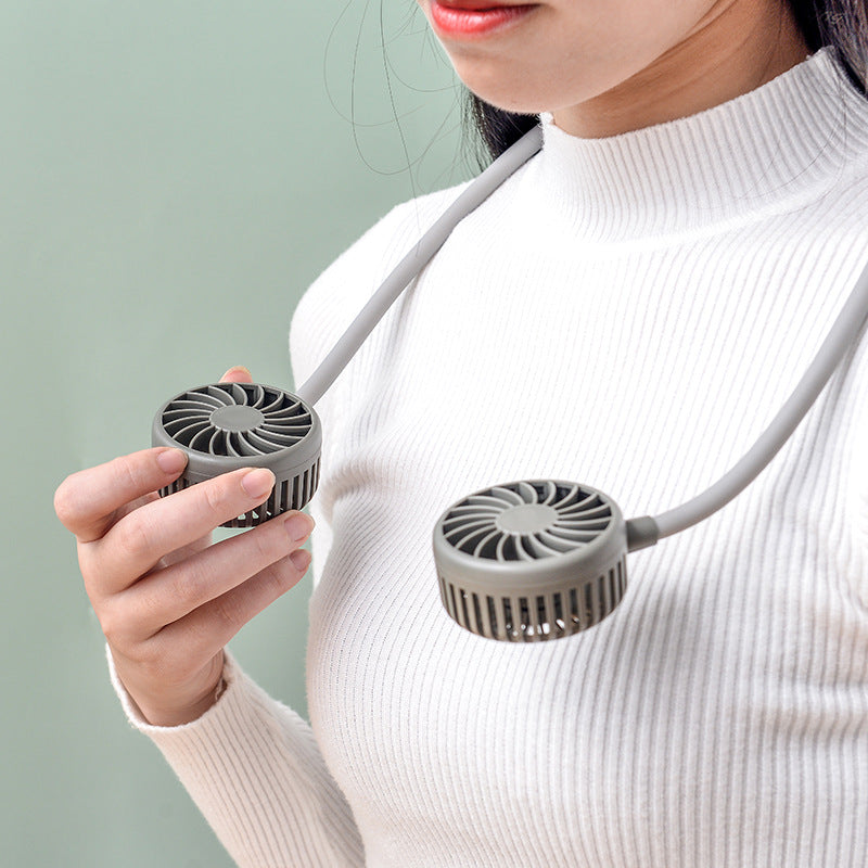 Unisex nan tragbarer Nackenventilator mit doppelten Lüfterköpfen, flexiblem Halsbügel, leisem bürstenlosem Motor und USB-Ladefunktion Brehn
