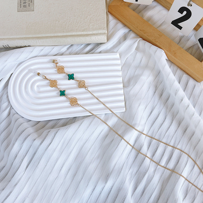 Elegante Halskette mit Funkelnden Grünen Steinen Brehn