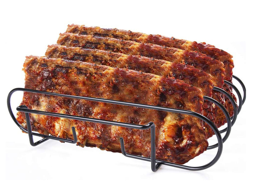 Vertikaler Grillrippenhalter Aus Pulverbeschichtetem Stahl Für Rippchen und Braten Brehn
