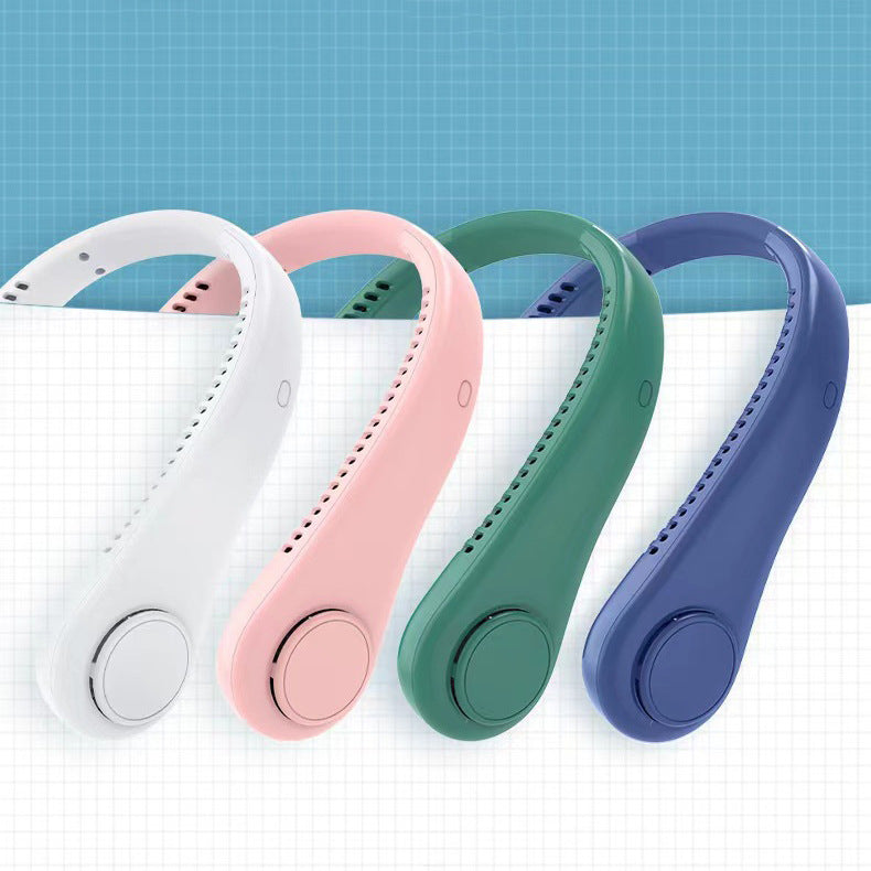 Unisex nan tragbarer wiederaufladbarer Nackenventilator mit leisem Doppellüfter einstellbaren Luftstufen und ergonomischem Halsband Brehn