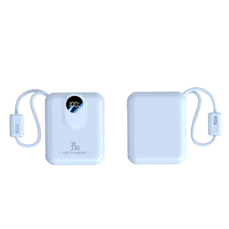 Powerbank mit Schnellladefunktion und Integrierten Ladekabeln Brehn
