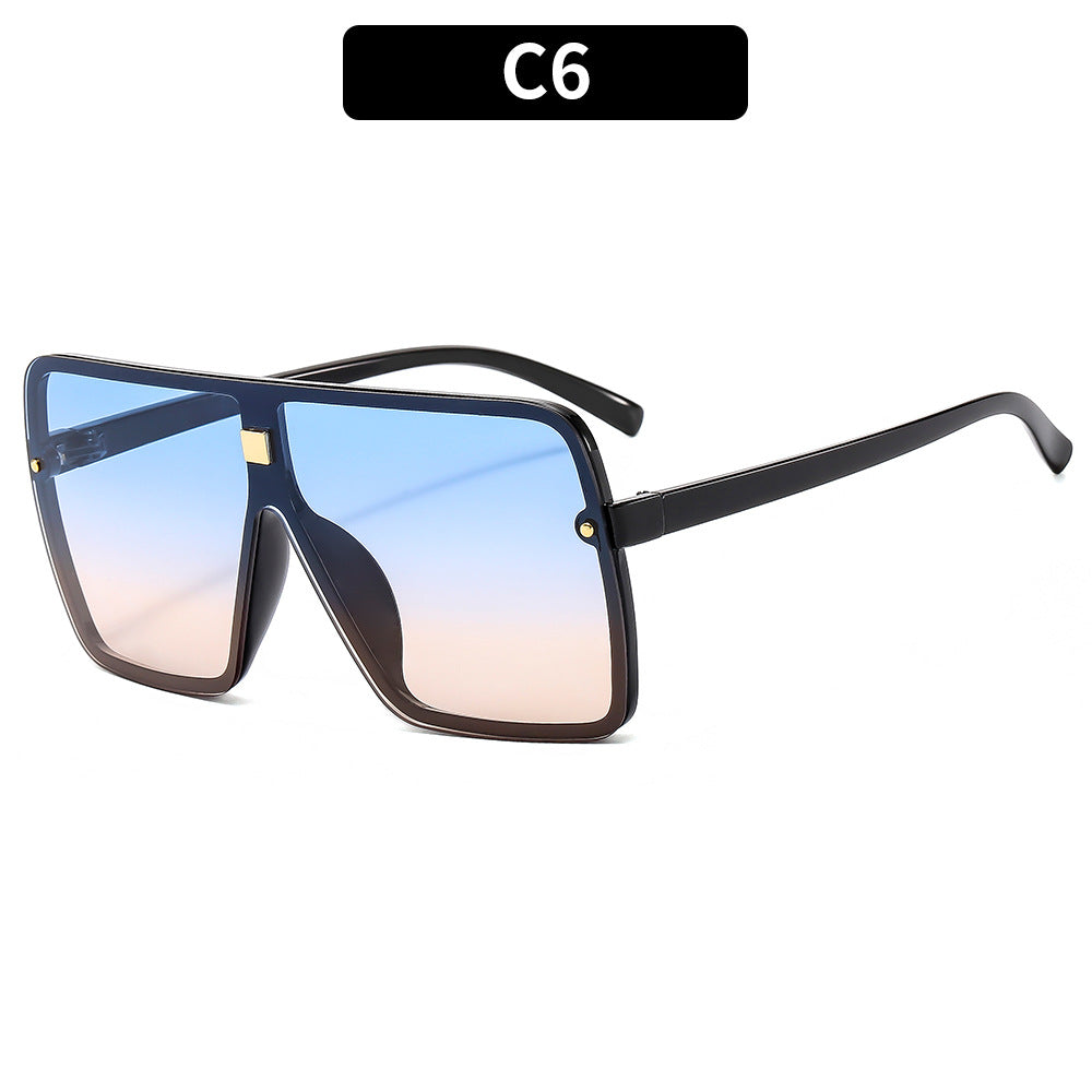Oversized Geometrische Schild Sonnenbrille Statement Stil