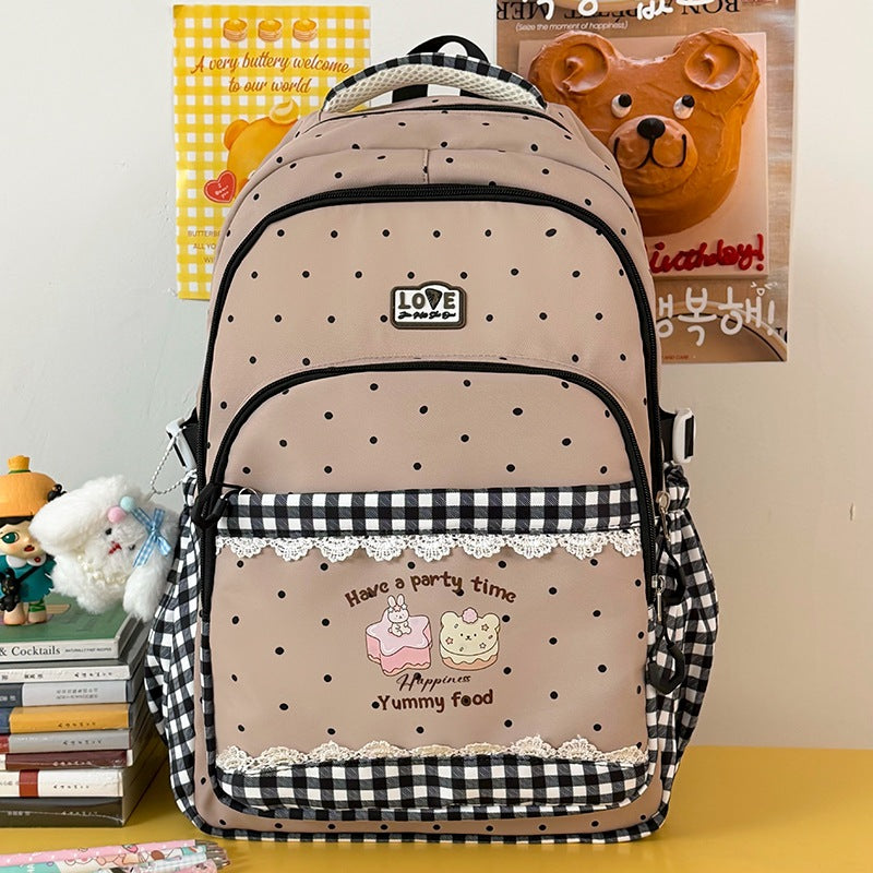 Dekorative Punktmuster Schulrucksack