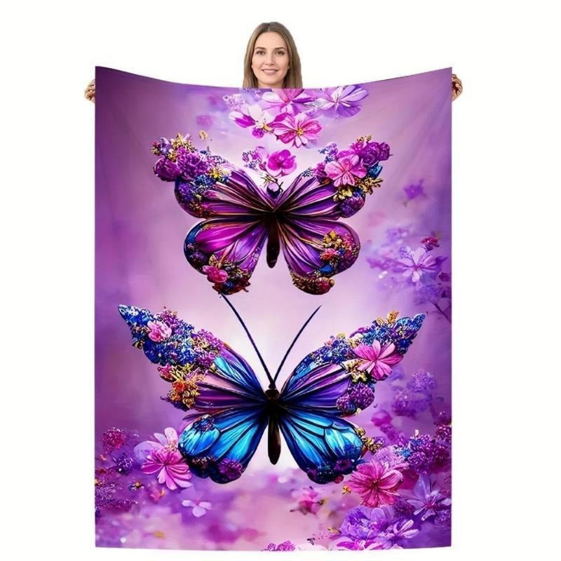 Künstlerisch von Schmetterlingen inspirierte Fleecedecke