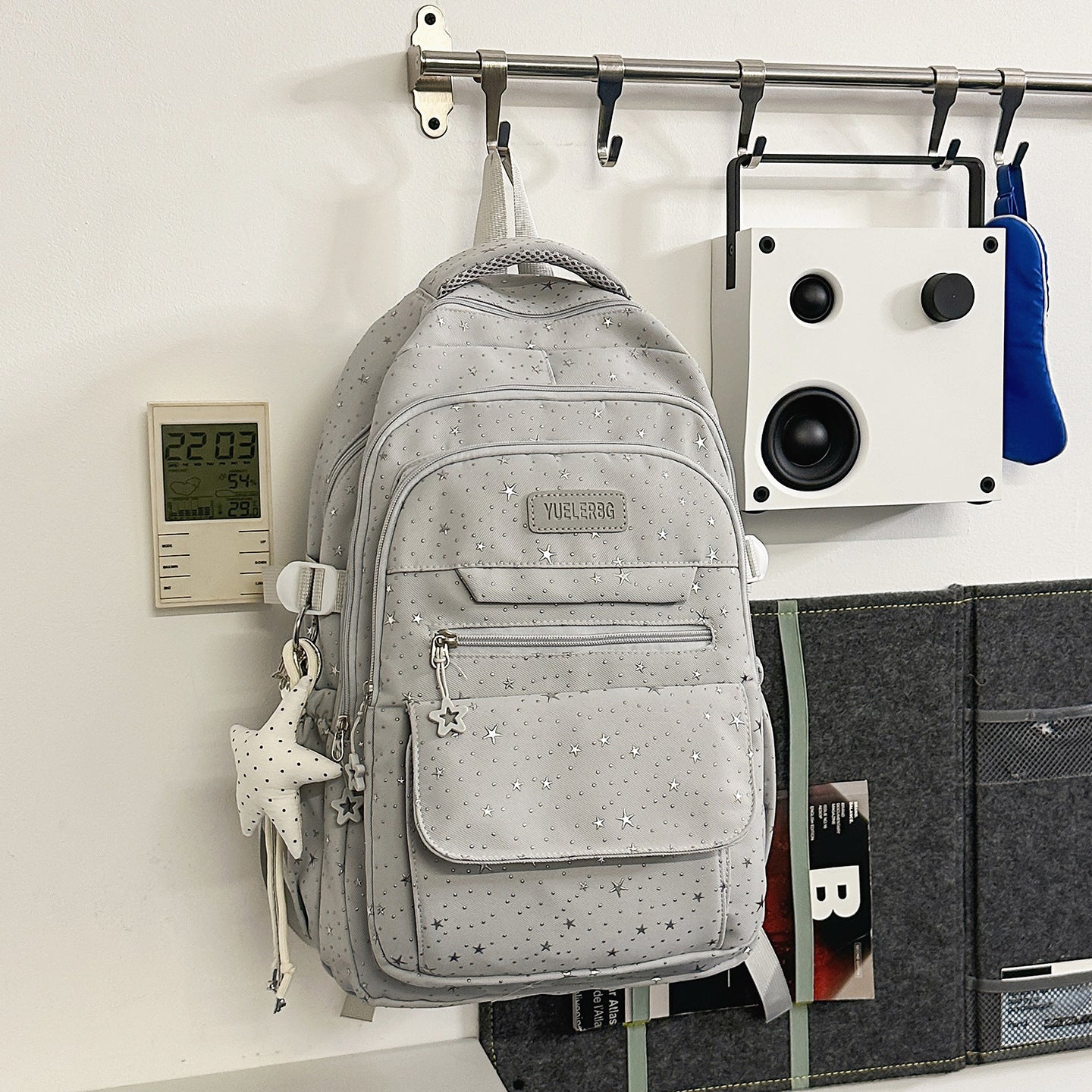 Mehrfach-Fächer Stern-Verzierte Schulrucksack