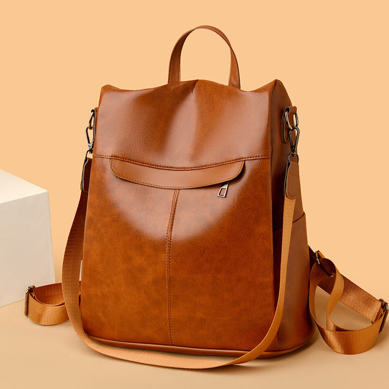 Vielseitiger Strukturierter Leder Rucksack Brehn