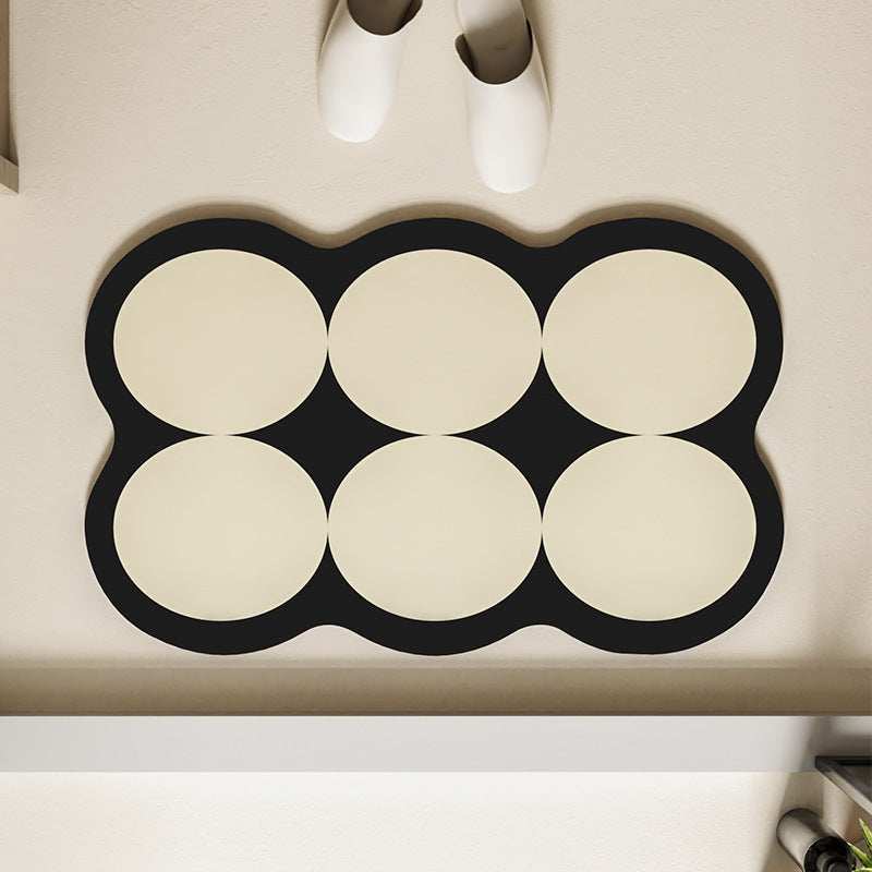 Absorbent Non-Slip Bathroom Mat with Circular Cushion Pads
