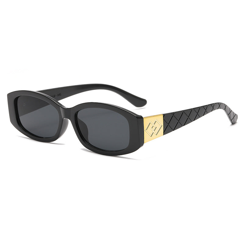 Damen moderne Sonnenbrille mit einzigartigem goldenem Rahmen Brehn