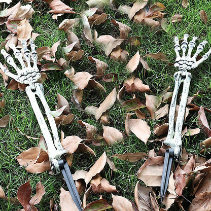 Bewegliche Skelett-Hand Erdspieße für Halloween-Gartendekoration aus wetterfestem Kunststoff