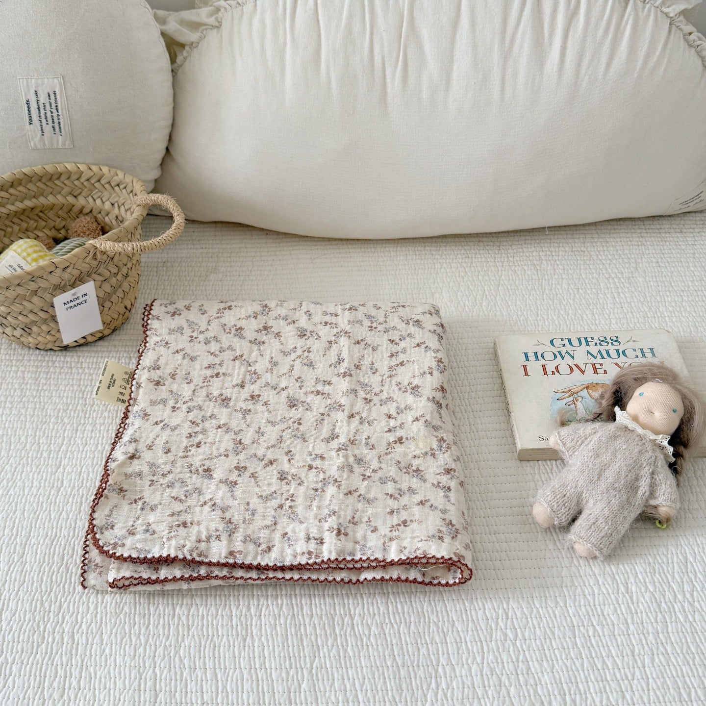 Unisex Kuschelige Musselin-Decke mit zartem Blumenmuster Brehn