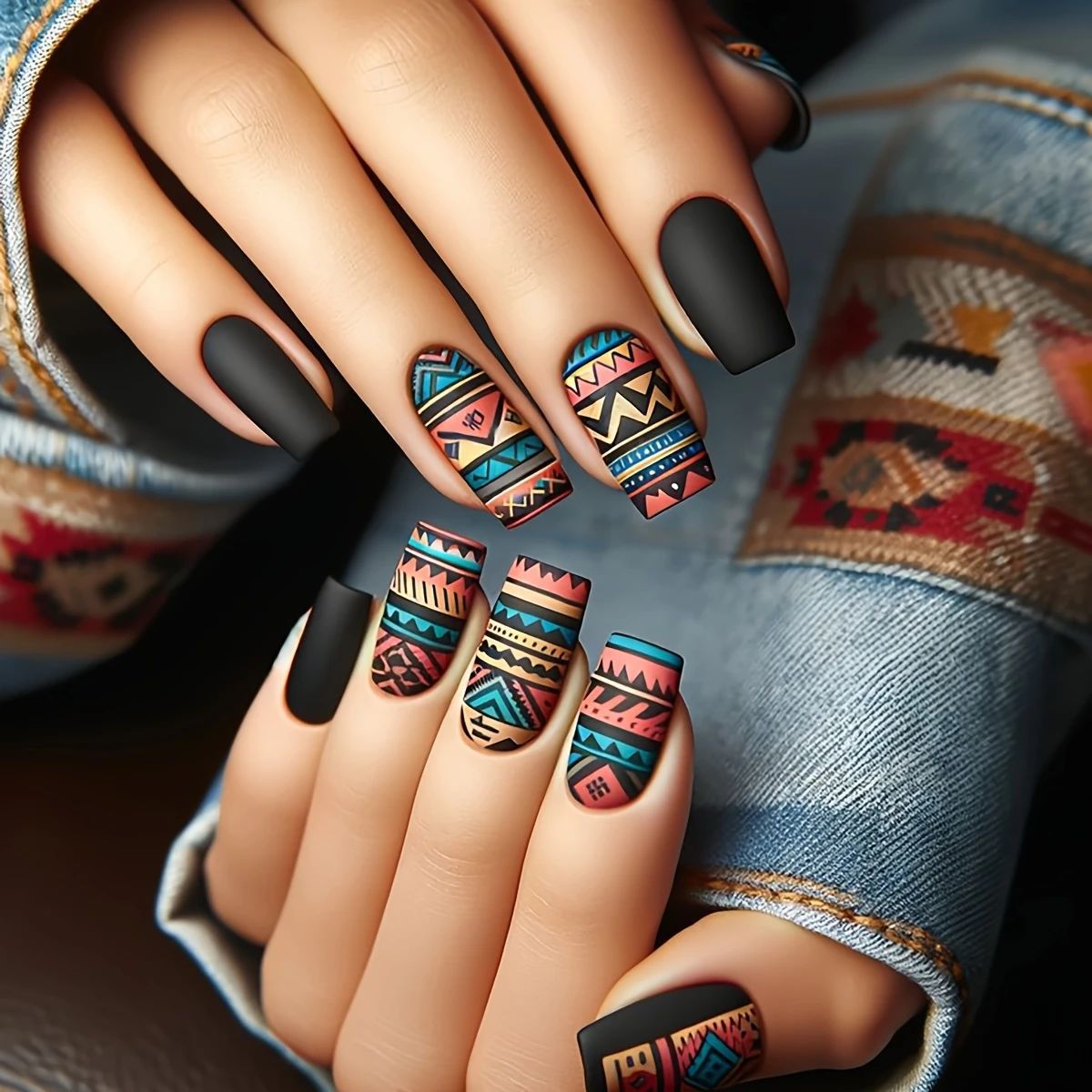 Geometrisches Muster Nagelkunst Design Brehn