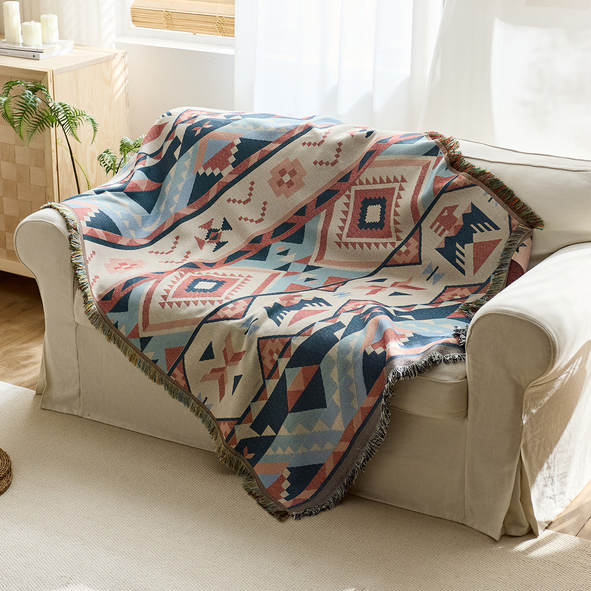 Vintage-Style Dekorative Jacquard-Wurfdecke