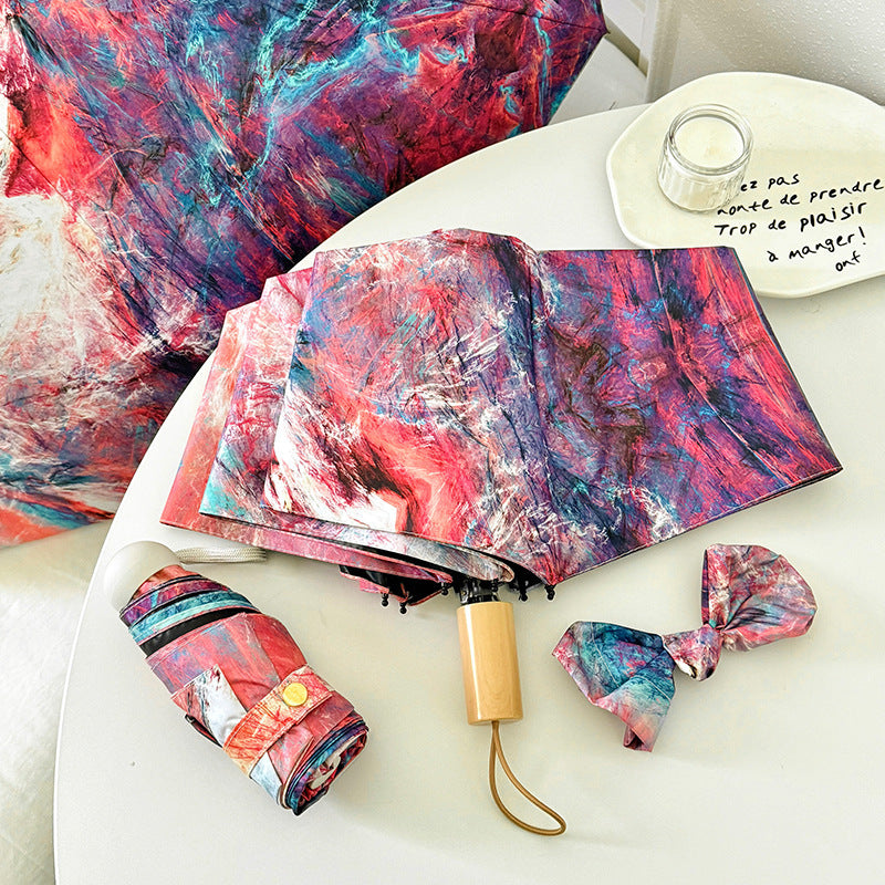 Damen Faltbarer Regenschirm mit kreativem Kunstdesign Brehn