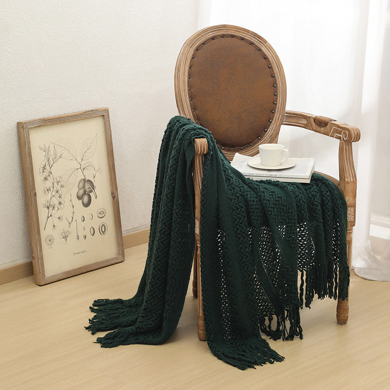 Premium Handgefertigte Fransenwurfdecke Brehn