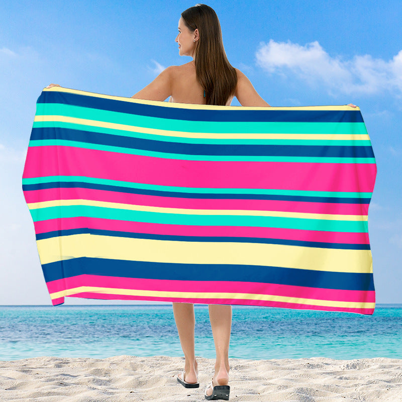 Strandtuch mit lebhaftem Farbverlauf und stylischem Streifendesign Brehn