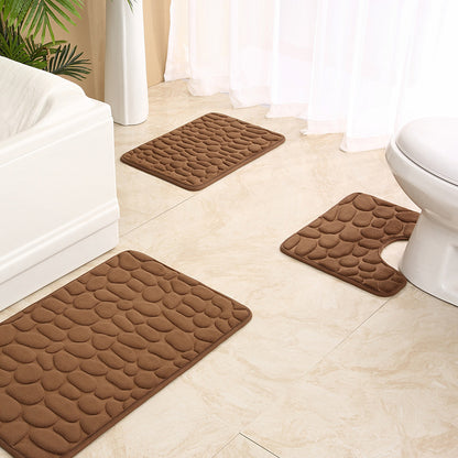 Soft Touch Steinmuster Badezimmerteppich Set Brehn