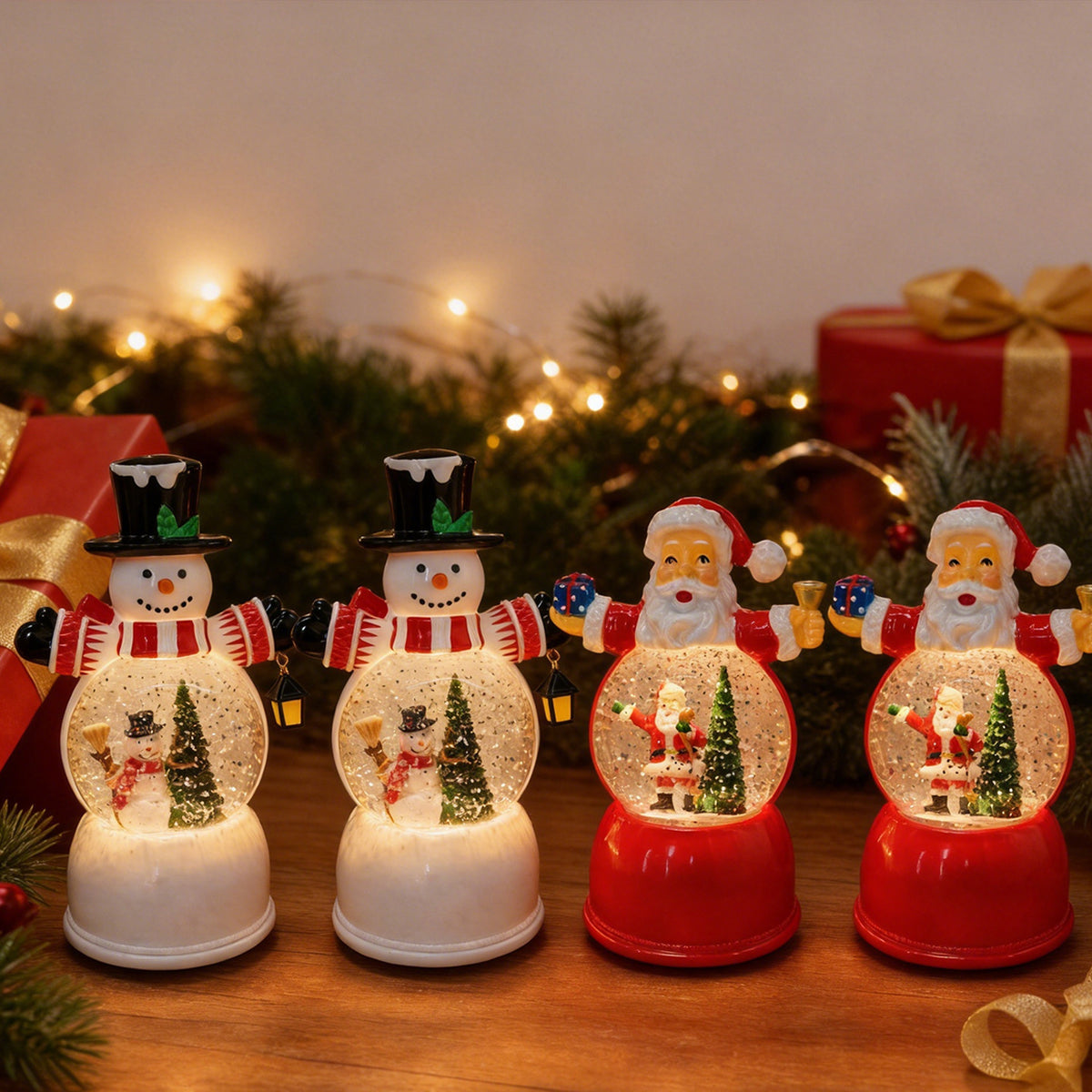 Lustige Weihnachtsmann Schneekugel Figur Brehn