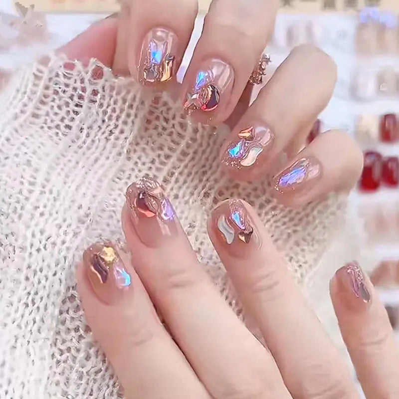 Hochwertiges Kunstnagelset mit Glitzer- und Holografischen Akzenten Brehn