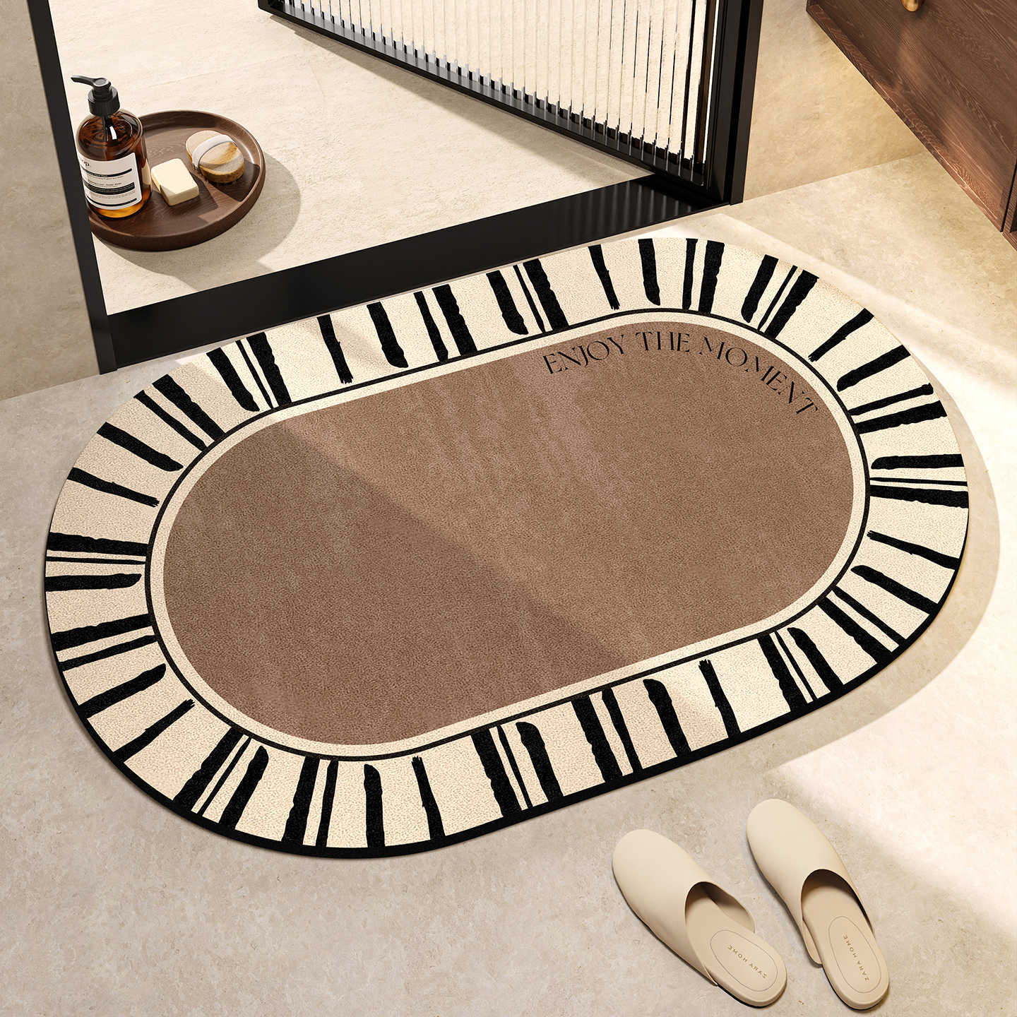 Elegante ovale Bodenmatte Brehn