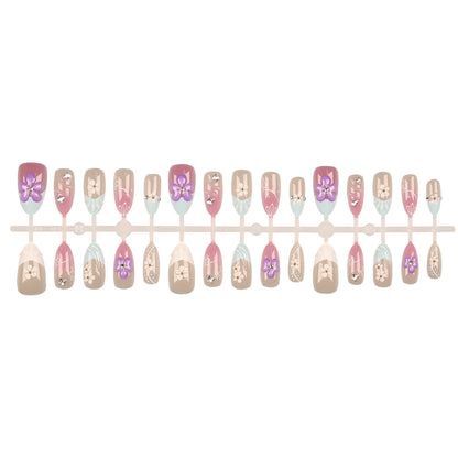 Elegante Blumige Press-On Nagel Set