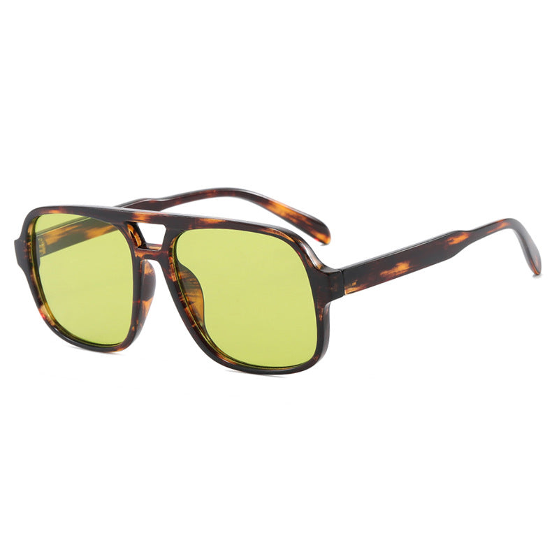 Damen moderne quadratische Sonnenbrille mit stylishem transparentem Rahmen Brehn