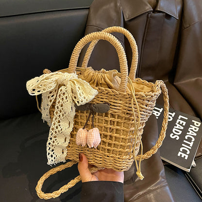 Bohemian Geflochtene Strohtasche