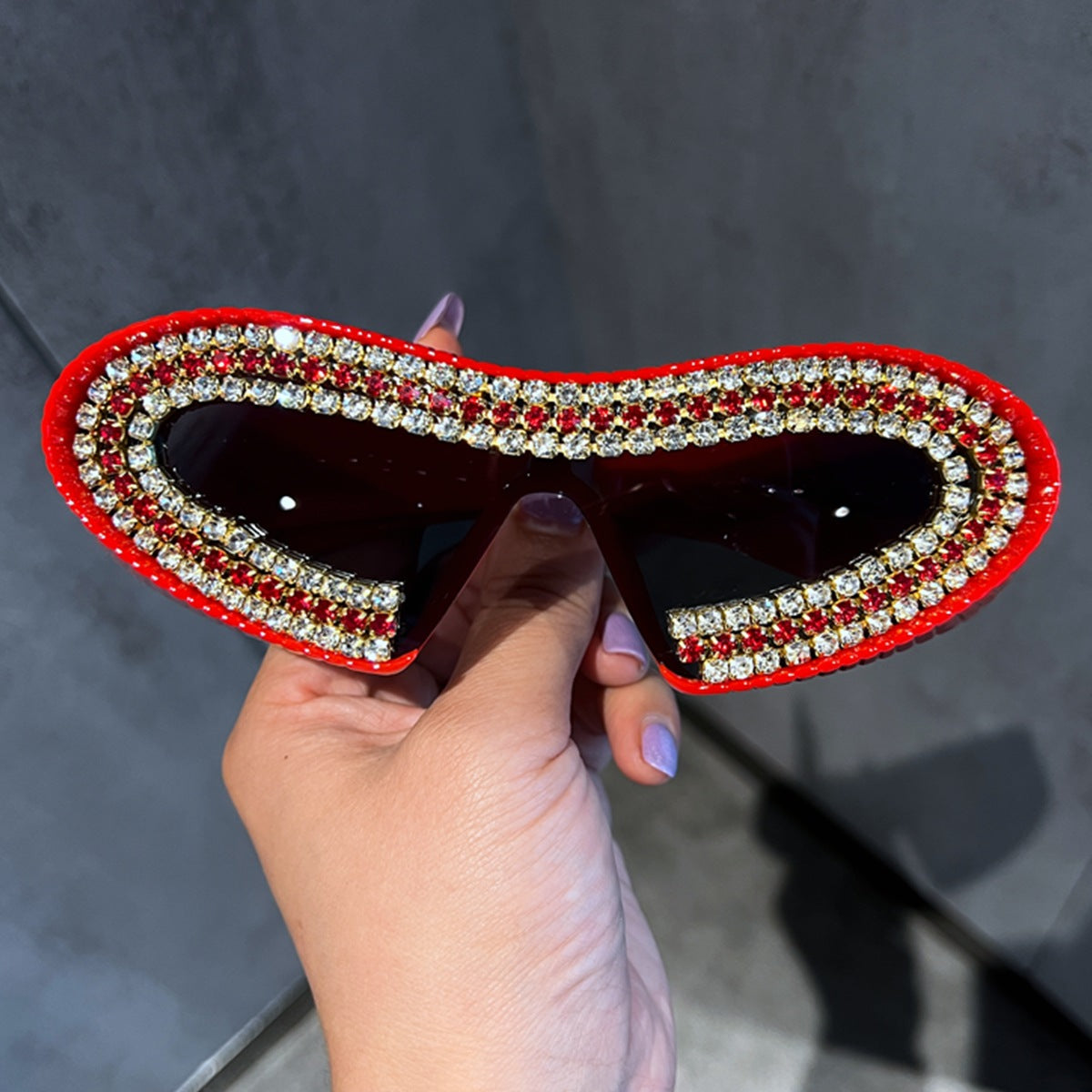 Damen Glamouröse Sonnenbrille mit funkelndem Kristallrahmen Brehn 1780939152