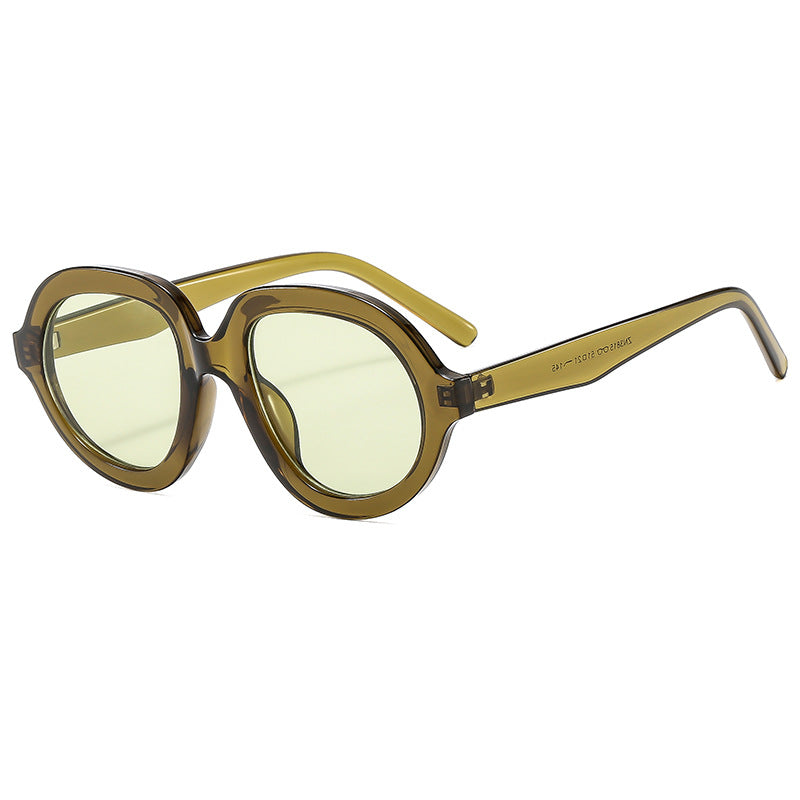 Damen modische Sonnenbrille mit breitem, ovalem Rahmen Brehn
