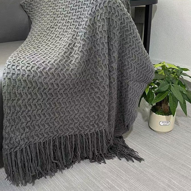 Gemütliche Strickdecke Brehn