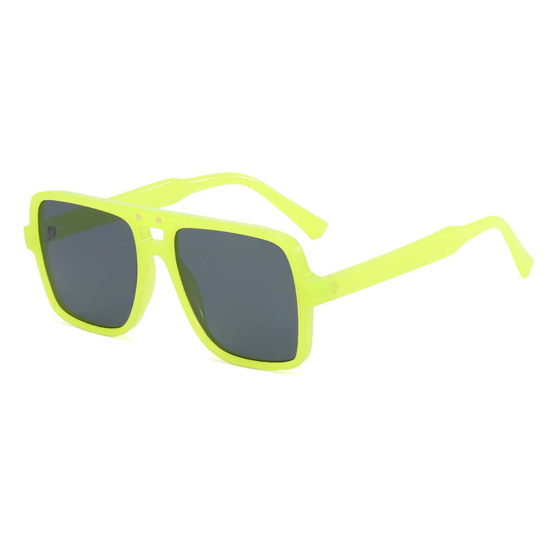 Damen quadratische oversized Sonnenbrille mit modischem transparentem Rahmen Brehn