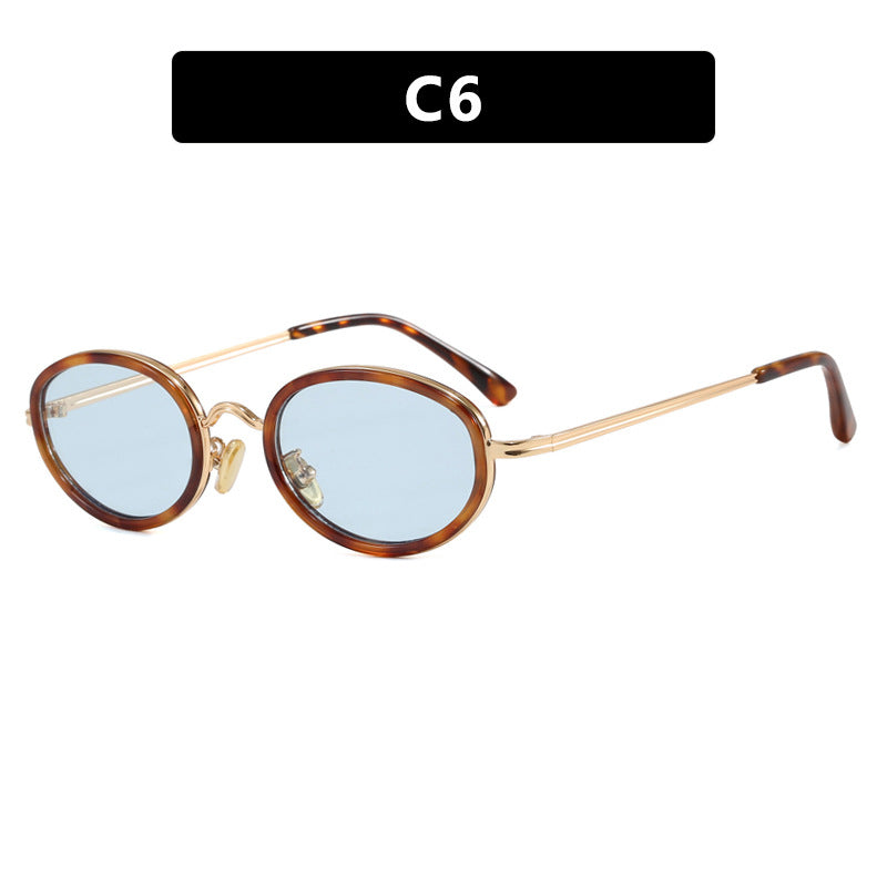 Damen elegante runde Sonnenbrille mit modischem Metallrahmen Brehn