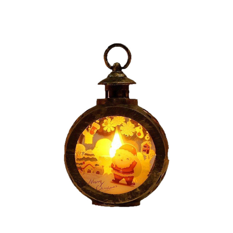 Weihnachtslaterne mit LED-Flamme und festlichem Design